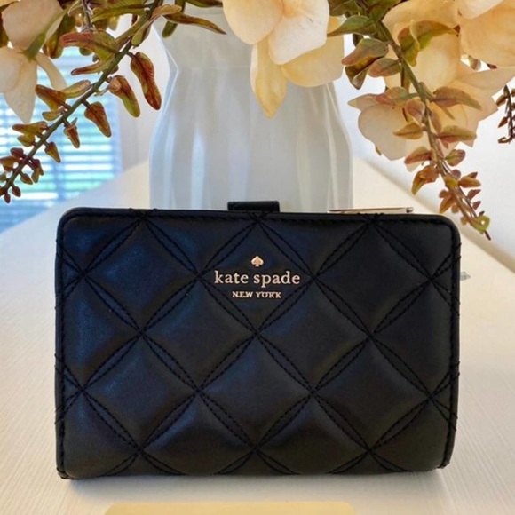 Kate Spade Natalia Medium Compact Bifold Wallet Black - Picture 4 of 7